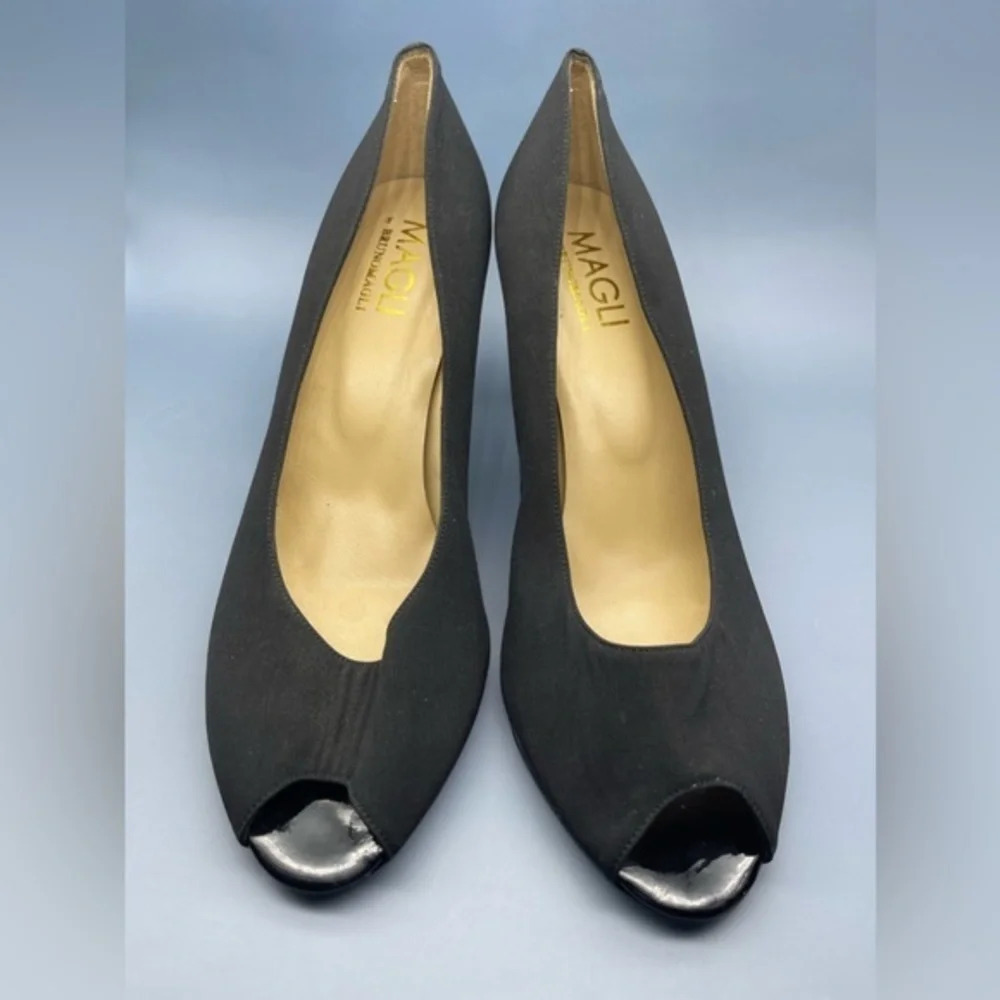 Bruno Magli Novati Peep Toe Kitten Heel Pumps, Black, Size 10, NWOT - Picture 3 of 9